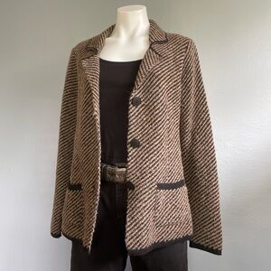 SOLD 🚫 Italian Wool Striped Button-Up Jacket